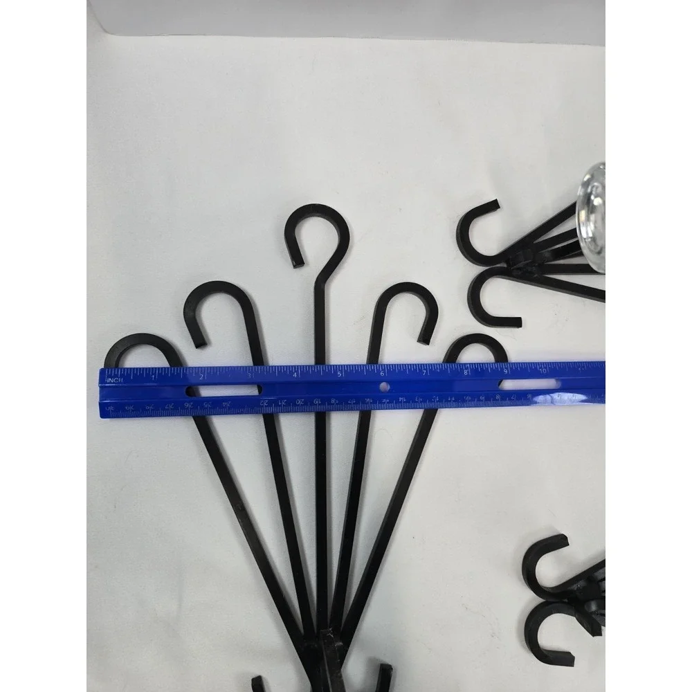 VTG MCM Black Metal Wall Sconce Candle Holders Glass Cups Set of 3 Atomic Era